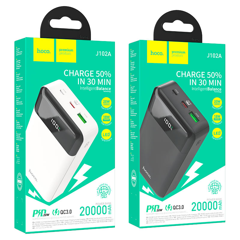 Power bank “J102A Cool figure” PD20W + QC3.0 20000mAh