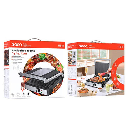 hoco HE40 Electric grill Dual Heating Smokeless non-stick Electric Frying Pan(EU) Silver