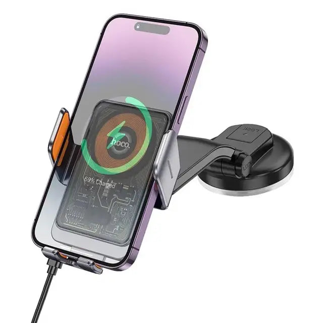 HW32 Crown push-type  wireless charging car holder (center console)