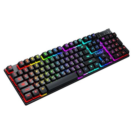 T-Wolf "T20" Rainbow Backlit Gaming Keyboard